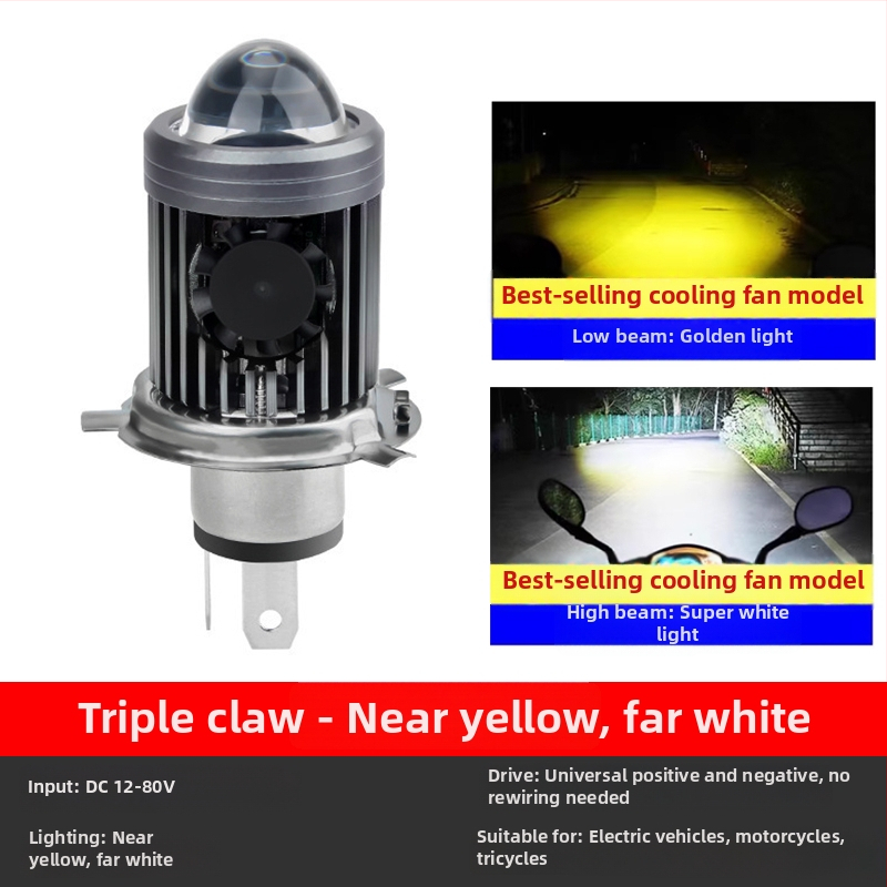 LED svetlo na motocykl s integrovaným vysokym a nízkym lúčom, 100W, 12V DC, hliníková zliatina, univerzálne uchytenie