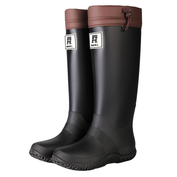 Unisex lietaus batai su aukštu vamzdžiu, PVC viršus, atsparūs vandeniui, stora padas