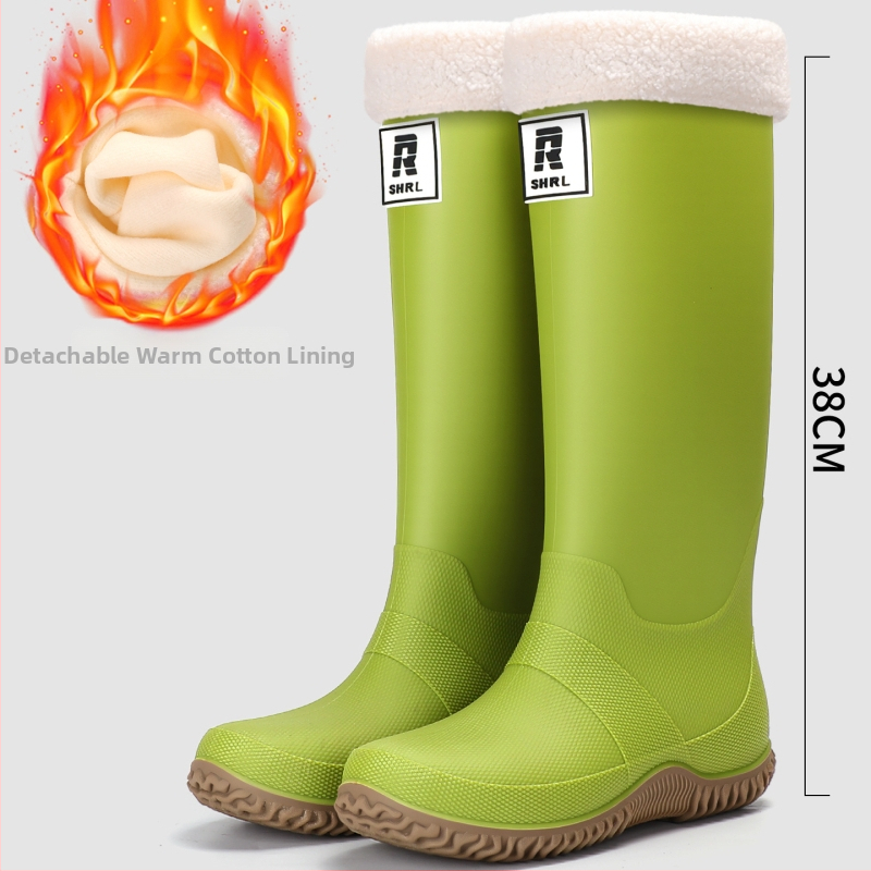 Unisex lietaus batai su aukštu vamzdžiu, PVC viršus, atsparūs vandeniui, stora padas