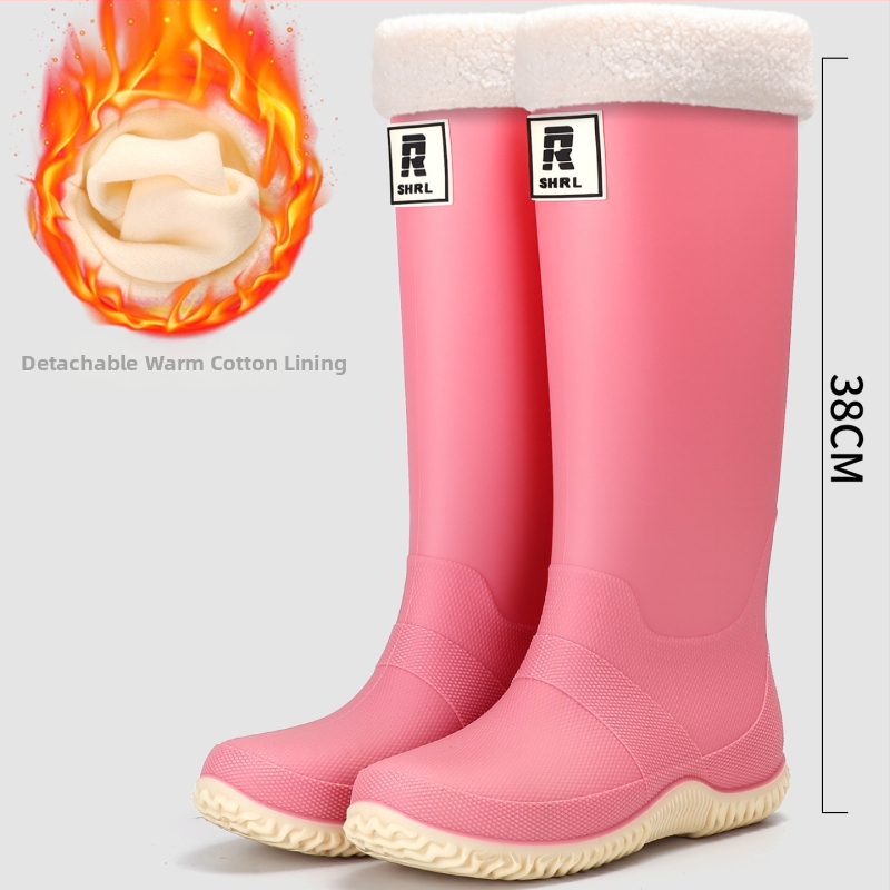 Unisex lietaus batai su aukštu vamzdžiu, PVC viršus, atsparūs vandeniui, stora padas