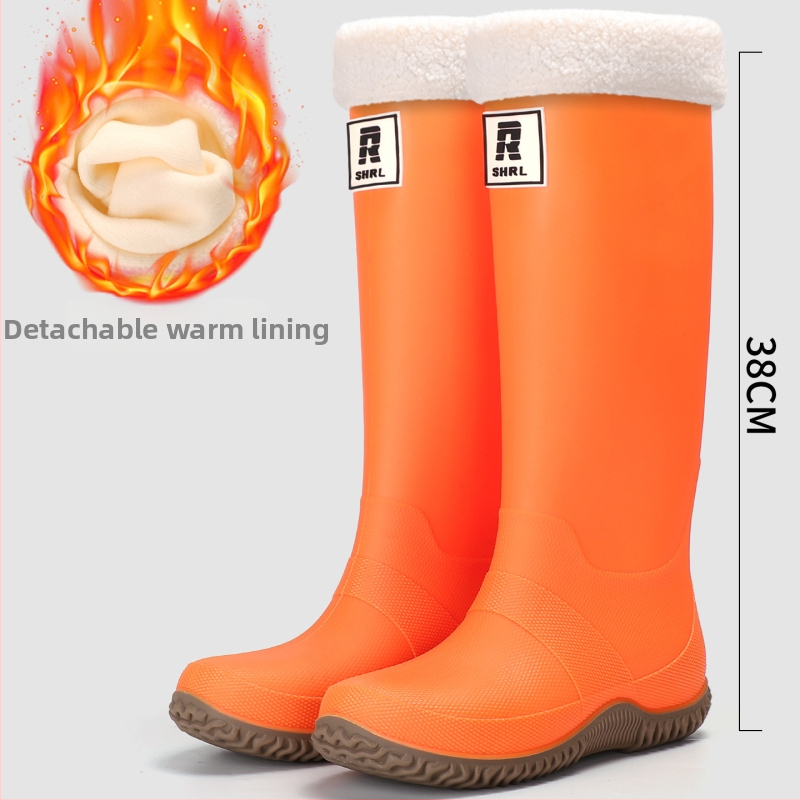 Unisex lietaus batai su aukštu vamzdžiu, PVC viršus, atsparūs vandeniui, stora padas