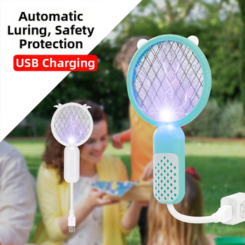 Kettő az egyben elektromos szúnyogirtó – újratölthető, UV lila fény csapda, akkumulátor akár 800 mAh, üzemidő 12–24 óra