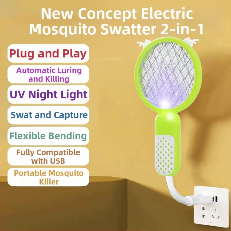 Kettő az egyben elektromos szúnyogirtó – újratölthető, UV lila fény csapda, akkumulátor akár 800 mAh, üzemidő 12–24 óra