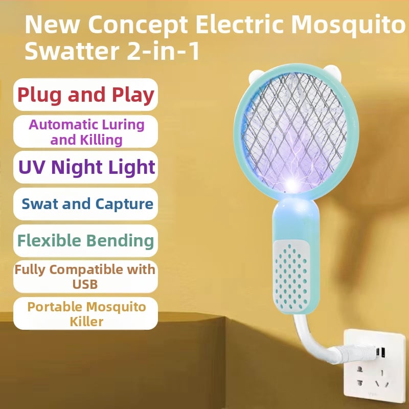 Kettő az egyben elektromos szúnyogirtó – újratölthető, UV lila fény csapda, akkumulátor akár 800 mAh, üzemidő 12–24 óra