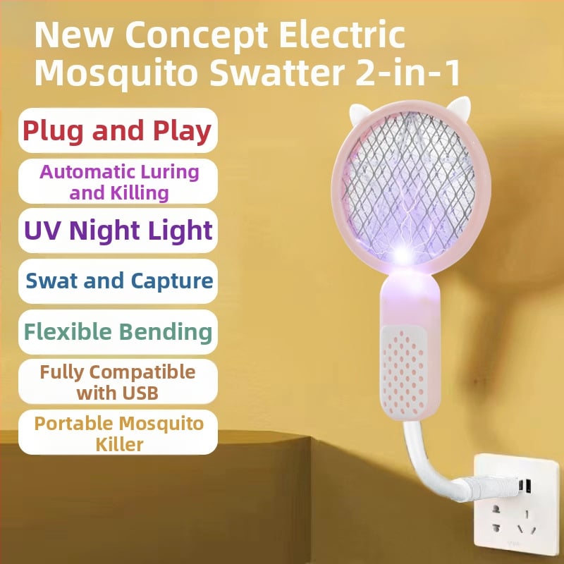 Kettő az egyben elektromos szúnyogirtó – újratölthető, UV lila fény csapda, akkumulátor akár 800 mAh, üzemidő 12–24 óra