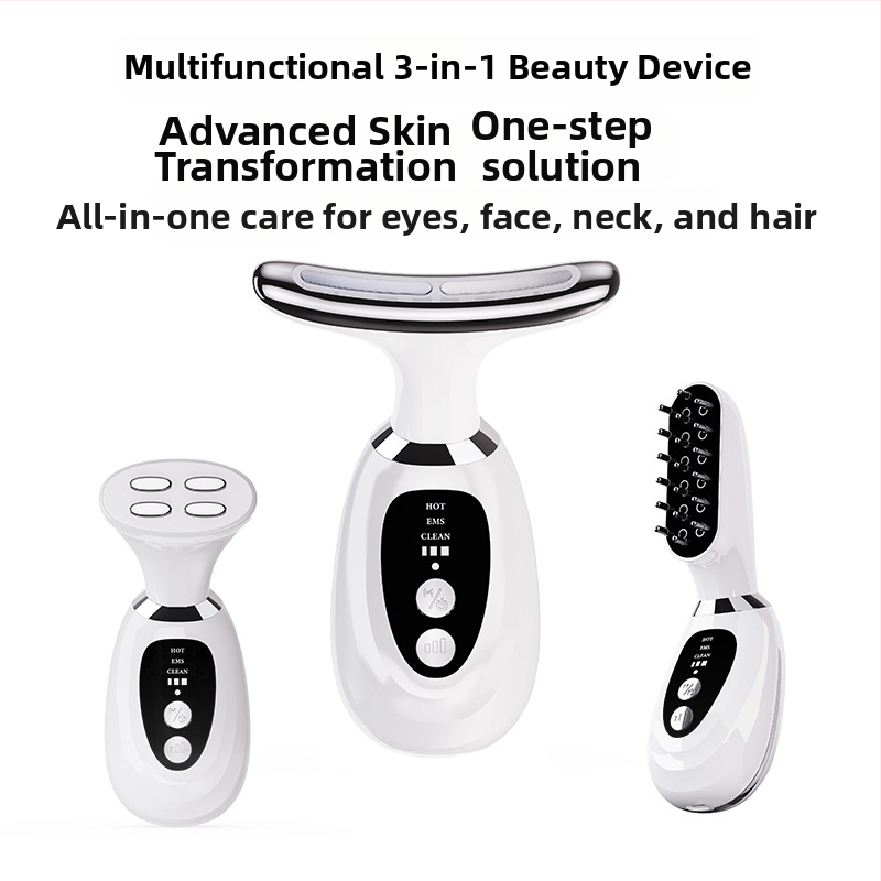 Dicai MR10 Kakla skaistuma ierīce: pacelšana un tonizēšana, grumbu samazināšana, ādas atjaunošana; trīs vienā masāžas ierīce ar fotonu gaismu un acu režīmu