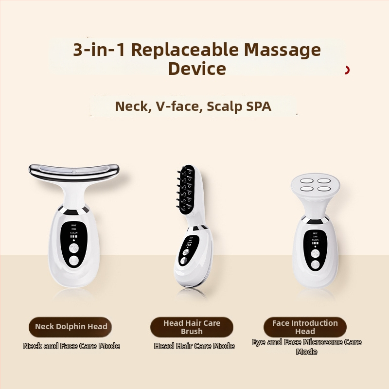 Dicai MR10 Kakla skaistuma ierīce: pacelšana un tonizēšana, grumbu samazināšana, ādas atjaunošana; trīs vienā masāžas ierīce ar fotonu gaismu un acu režīmu