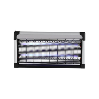 Стенно монтиран уловител за комари за търговски помещения 61 м² и повече, LED осветление, електрически удар и светлинна примамка, PVC корпус с огнеупорност, 2-годишна гаранция