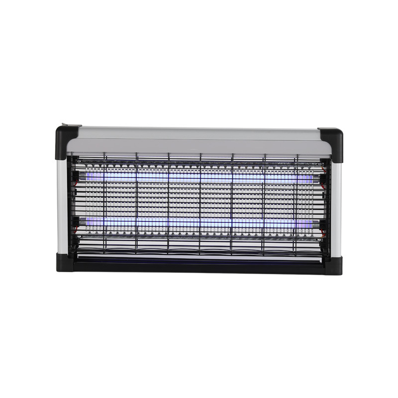 Стенно монтиран уловител за комари за търговски помещения 61 м² и повече, LED осветление, електрически удар и светлинна примамка, PVC корпус с огнеупорност, 2-годишна гаранция