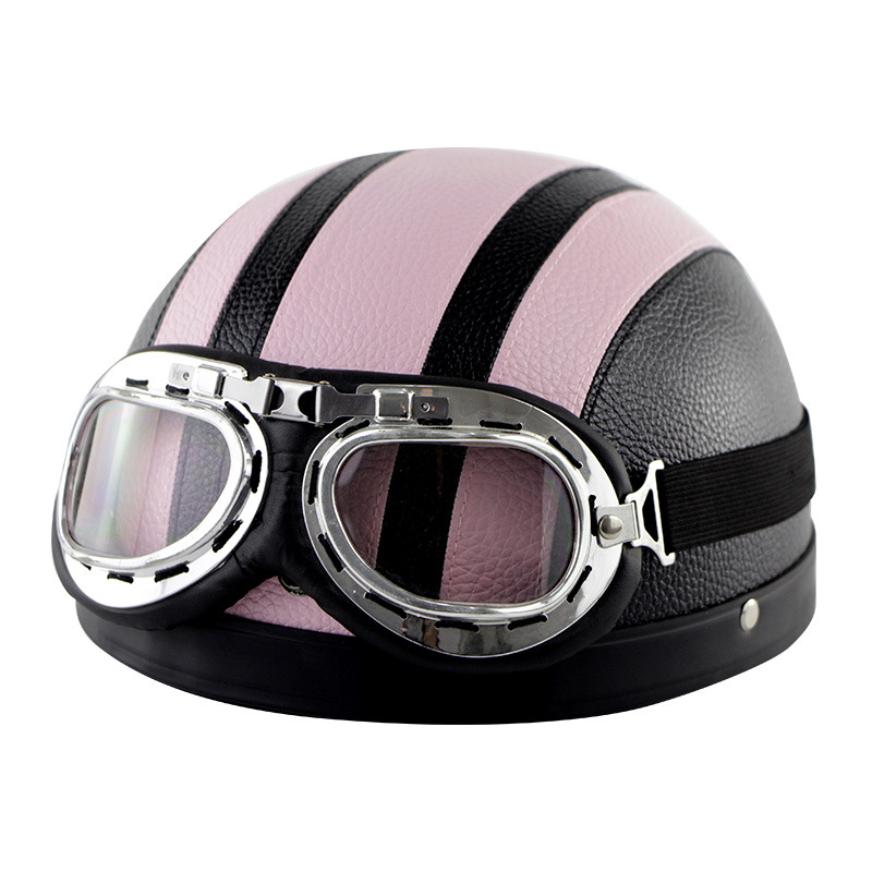 Casca Cyclegear pentru ciclism, tip half-shell, protecție împotriva vântului și razelor UV, model cu dungi, material PU skin + carcasă PP, unisex, adult, logo imprimat