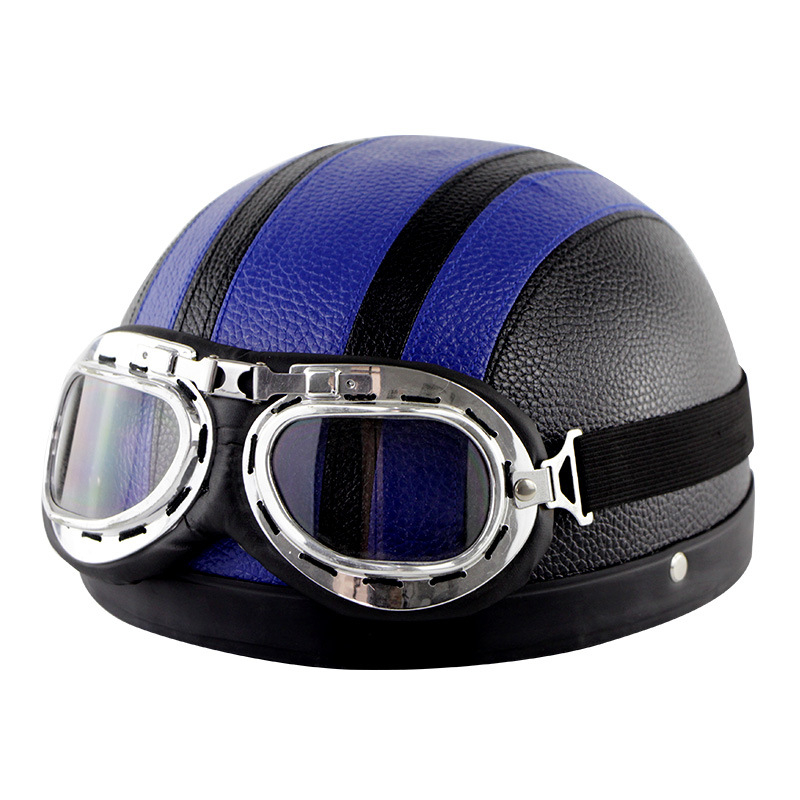 Casca Cyclegear pentru ciclism, tip half-shell, protecție împotriva vântului și razelor UV, model cu dungi, material PU skin + carcasă PP, unisex, adult, logo imprimat