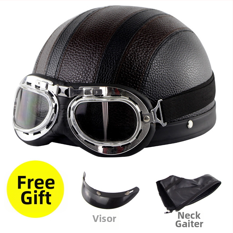 Casca Cyclegear pentru ciclism, tip half-shell, protecție împotriva vântului și razelor UV, model cu dungi, material PU skin + carcasă PP, unisex, adult, logo imprimat