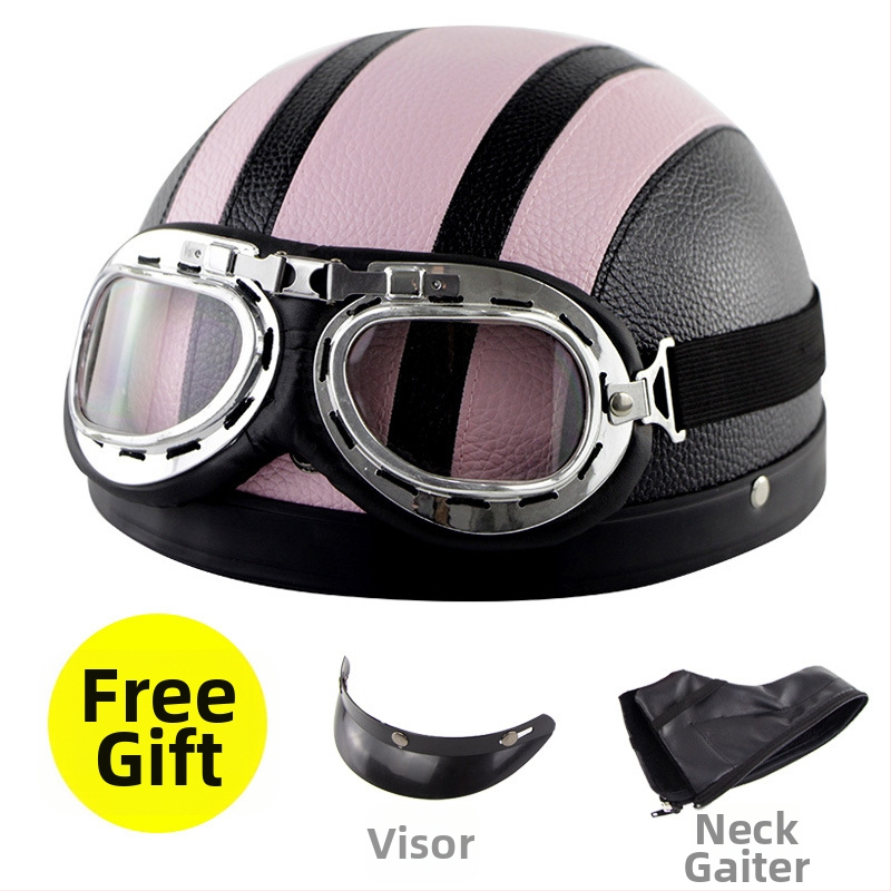 Casca Cyclegear pentru ciclism, tip half-shell, protecție împotriva vântului și razelor UV, model cu dungi, material PU skin + carcasă PP, unisex, adult, logo imprimat