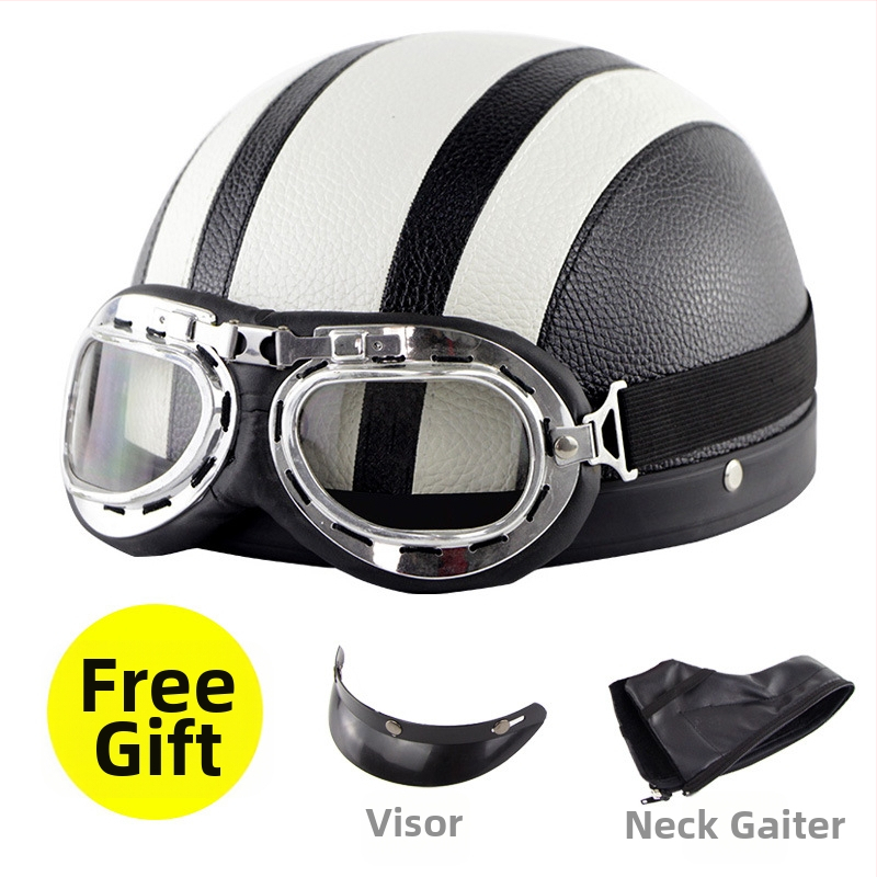 Casca Cyclegear pentru ciclism, tip half-shell, protecție împotriva vântului și razelor UV, model cu dungi, material PU skin + carcasă PP, unisex, adult, logo imprimat