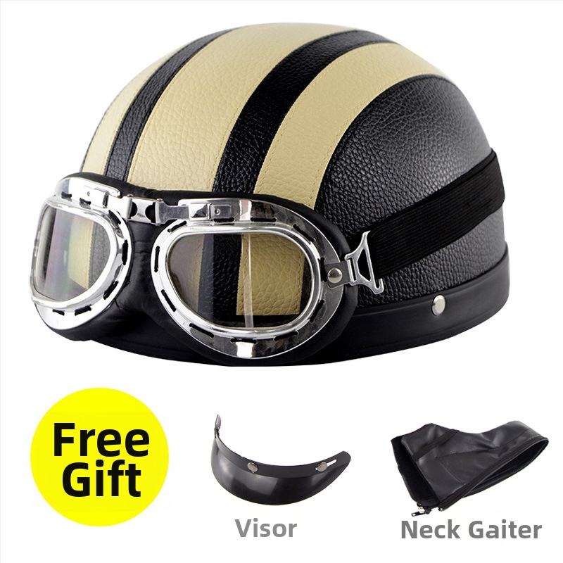 Casca Cyclegear pentru ciclism, tip half-shell, protecție împotriva vântului și razelor UV, model cu dungi, material PU skin + carcasă PP, unisex, adult, logo imprimat