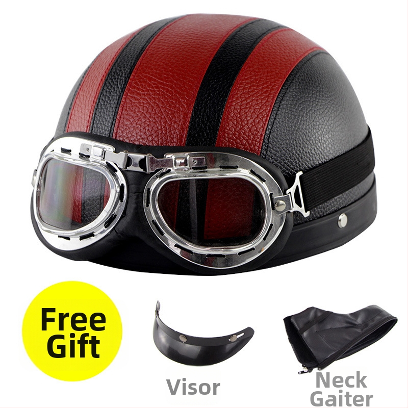 Casca Cyclegear pentru ciclism, tip half-shell, protecție împotriva vântului și razelor UV, model cu dungi, material PU skin + carcasă PP, unisex, adult, logo imprimat