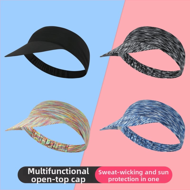 Спортна шапка за бягане на открито — бързосъхнеща, слънцезащита, дишаща полиестерна материя, унисекс, къса козирка