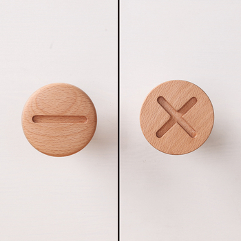 Ξύλινη στρογγυλή λαβή πόρτας ντουλάπας, μοντέρνο μινιμαλιστικό στυλ, χαρακτική, μοντέλο 8899