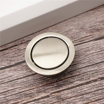 Mâner rotund tip tatami cu inel pentru sertare și dulapuri, aliaj de zinc, finisaj lustruit, stil modern simplu