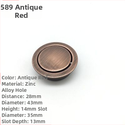 Mâner rotund tip tatami cu inel pentru sertare și dulapuri, aliaj de zinc, finisaj lustruit, stil modern simplu