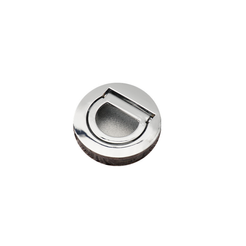 Mâner rotund tip tatami cu inel pentru sertare și dulapuri, aliaj de zinc, finisaj lustruit, stil modern simplu