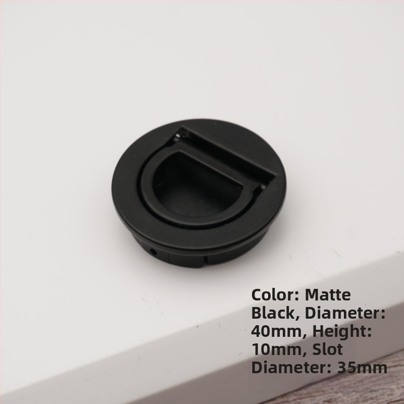 Mâner rotund tip tatami cu inel pentru sertare și dulapuri, aliaj de zinc, finisaj lustruit, stil modern simplu