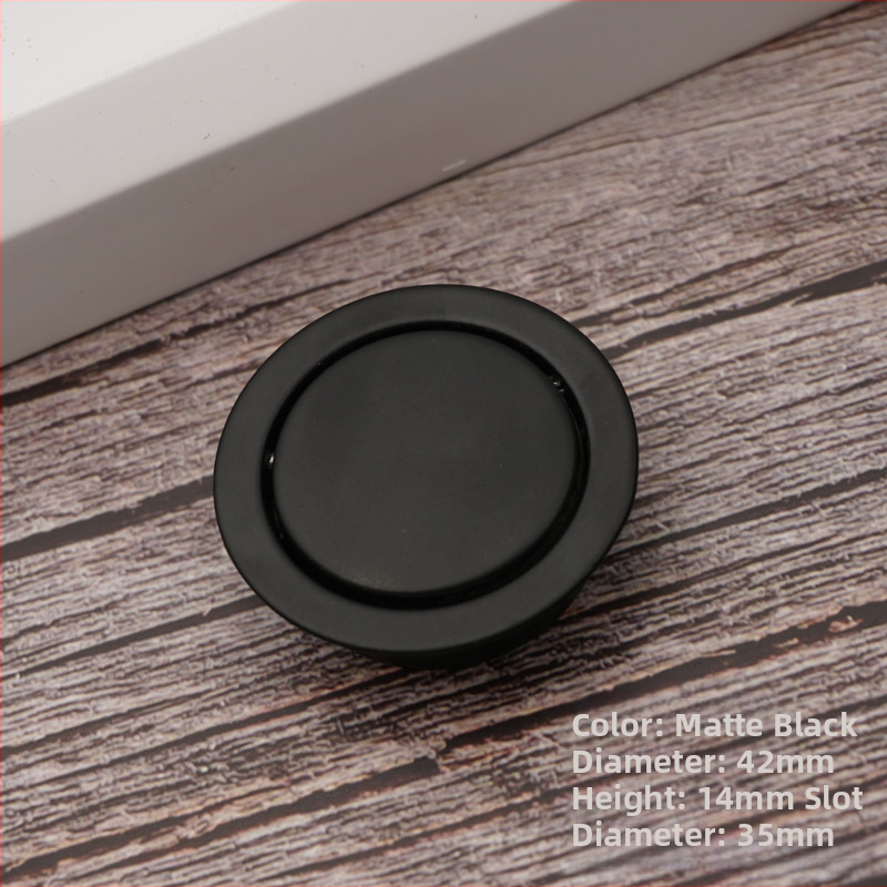 Mâner rotund tip tatami cu inel pentru sertare și dulapuri, aliaj de zinc, finisaj lustruit, stil modern simplu