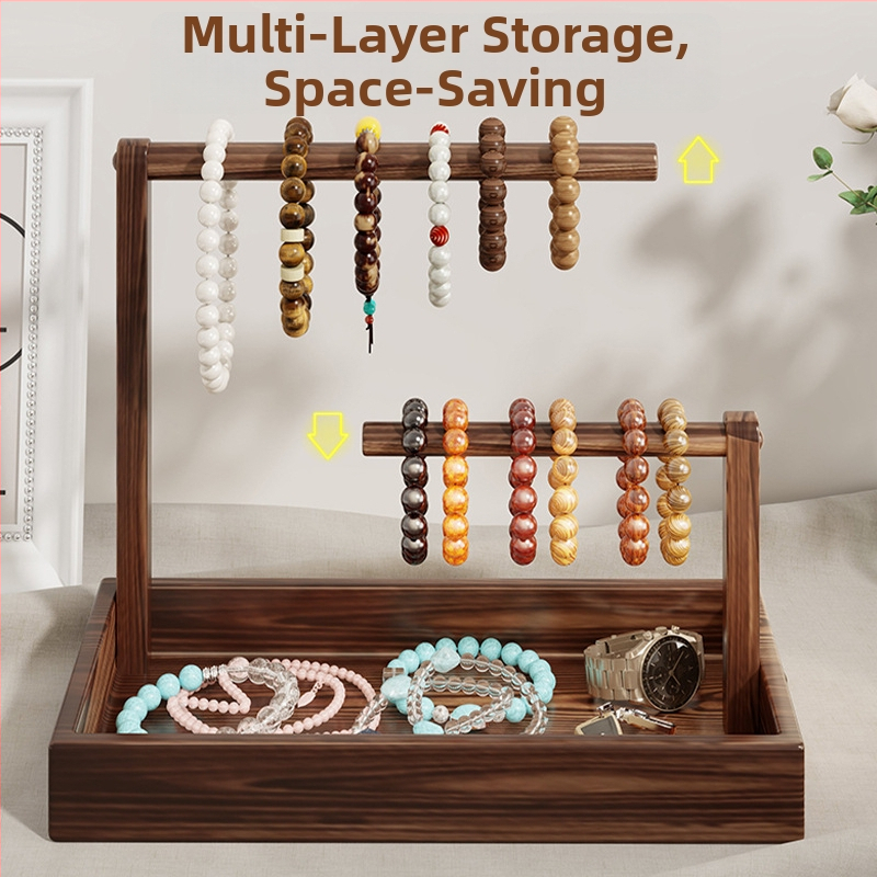 Drevený stojan na šperky – viacúčelový stolný stojan, moderný minimalistický štýl, Do Everything, pre šperky