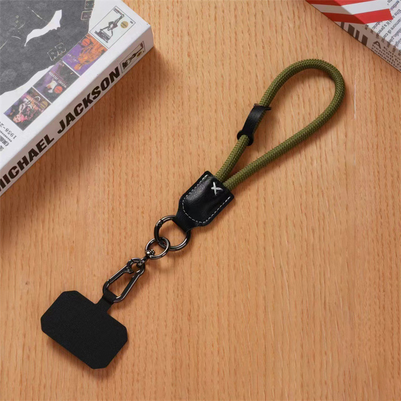 Crossbody telefonzsinór, uniszex, kézzel készített poliészter, állítható, nyomtatott logó