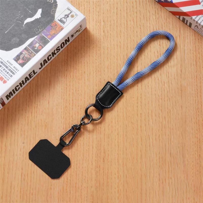Crossbody telefonzsinór, uniszex, kézzel készített poliészter, állítható, nyomtatott logó
