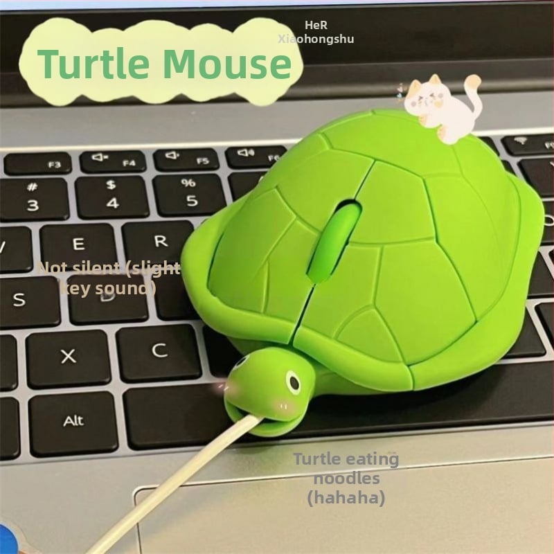 USB мишка с форма на костенурка, 4 бутона, безшумна, оптичен сензор, персонализация налична