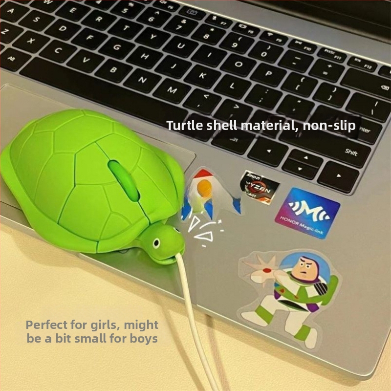 USB мишка с форма на костенурка, 4 бутона, безшумна, оптичен сензор, персонализация налична