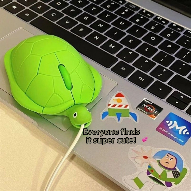 USB мишка с форма на костенурка, 4 бутона, безшумна, оптичен сензор, персонализация налична