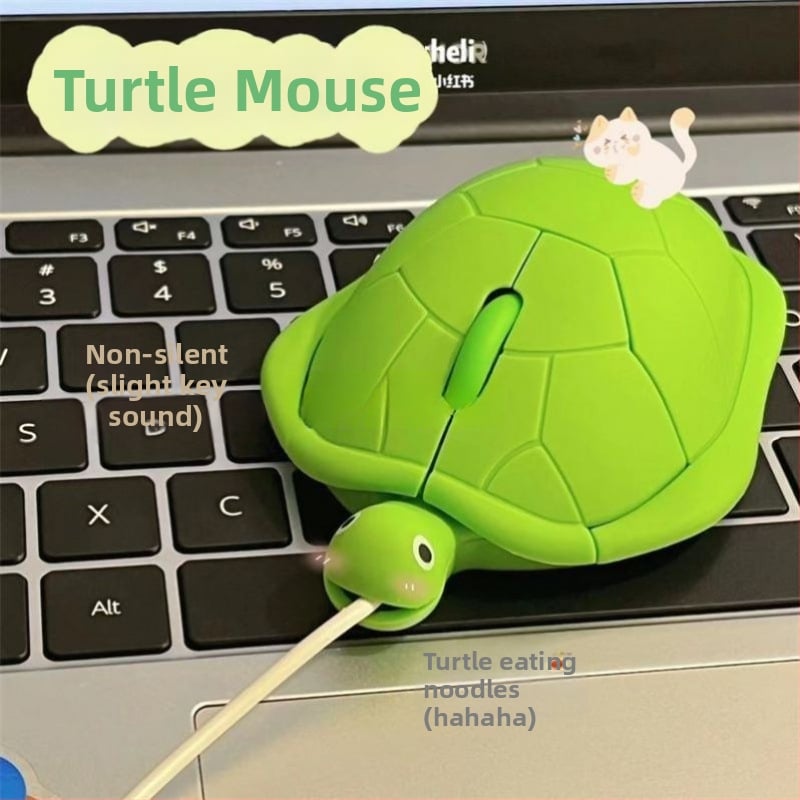 USB мишка с форма на костенурка, 4 бутона, безшумна, оптичен сензор, персонализация налична