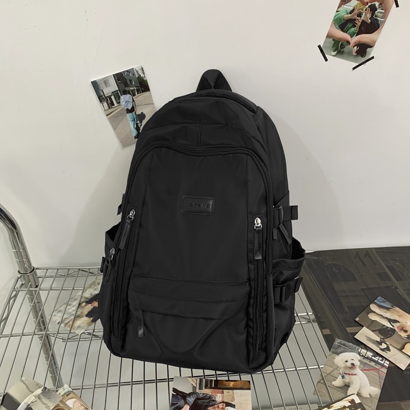 Rucsac unisex din nailon pentru școală, cu protecție împotriva apei și a furtului, bretele curbate și căptușeală din poliester