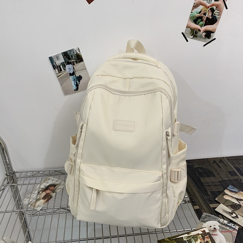 Rucsac unisex din nailon pentru școală, cu protecție împotriva apei și a furtului, bretele curbate și căptușeală din poliester