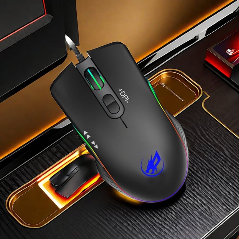 Beacon Wolf T9 Macro жична оптична гейминг мишка с 6 бутона, USB интерфейс, 4800 DPI