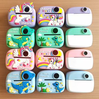 Cameră foto instant pentru copii, cu camere frontale și spate duale, ecran LCD 2,4 inchi, 24MP, imprimare termică, stocare pe card TF