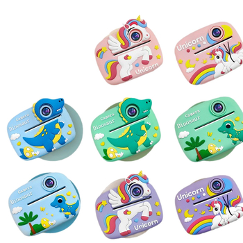 Cameră foto instant pentru copii, cu camere frontale și spate duale, ecran LCD 2,4 inchi, 24MP, imprimare termică, stocare pe card TF