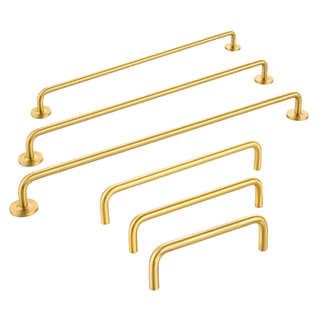 Mânere pentru ușa dulapului, model G119, alamă periată, stil modern minimalist