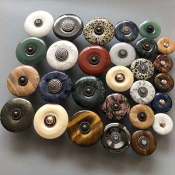 ARTIC ST19065 Ръчка за шкафове от естествен нефрит камък – Vintage мебелна дръжка за чекмеджета, полирана повърхност, стил Light Luxury