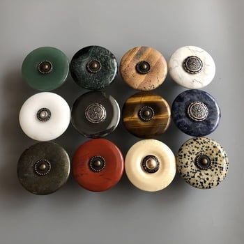 ARTIC ST19065 Ръчка за шкафове от естествен нефрит камък – Vintage мебелна дръжка за чекмеджета, полирана повърхност, стил Light Luxury