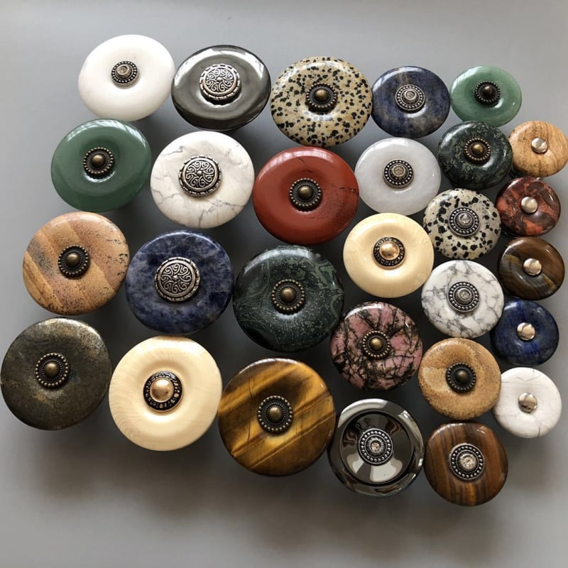 ARTIC ST19065 Ръчка за шкафове от естествен нефрит камък – Vintage мебелна дръжка за чекмеджета, полирана повърхност, стил Light Luxury