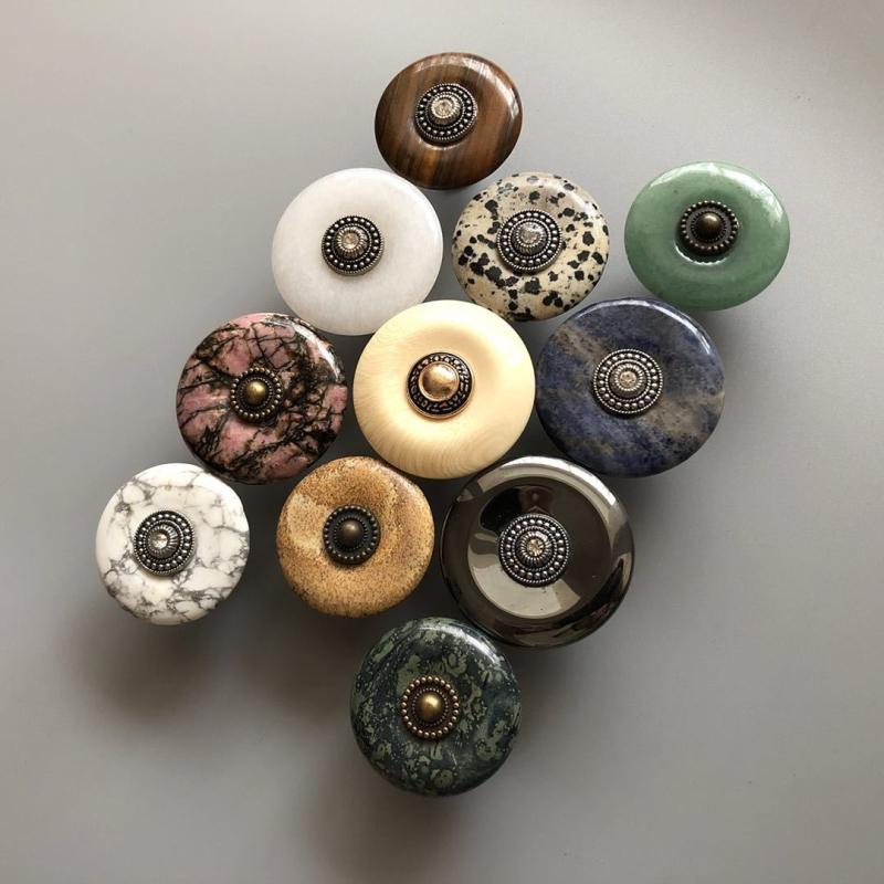 ARTIC ST19065 Ръчка за шкафове от естествен нефрит камък – Vintage мебелна дръжка за чекмеджета, полирана повърхност, стил Light Luxury