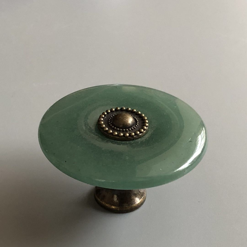 ARTIC ST19065 Ръчка за шкафове от естествен нефрит камък – Vintage мебелна дръжка за чекмеджета, полирана повърхност, стил Light Luxury