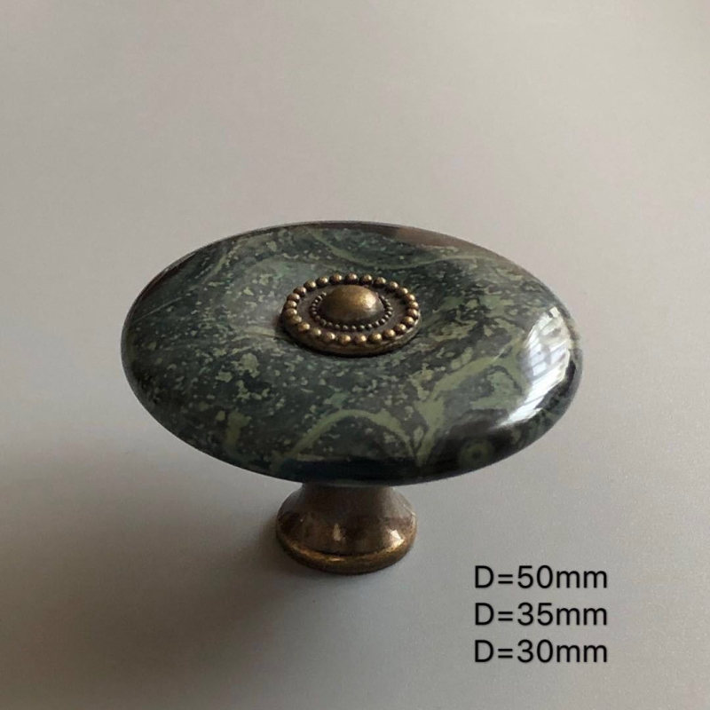 ARTIC ST19065 Ръчка за шкафове от естествен нефрит камък – Vintage мебелна дръжка за чекмеджета, полирана повърхност, стил Light Luxury