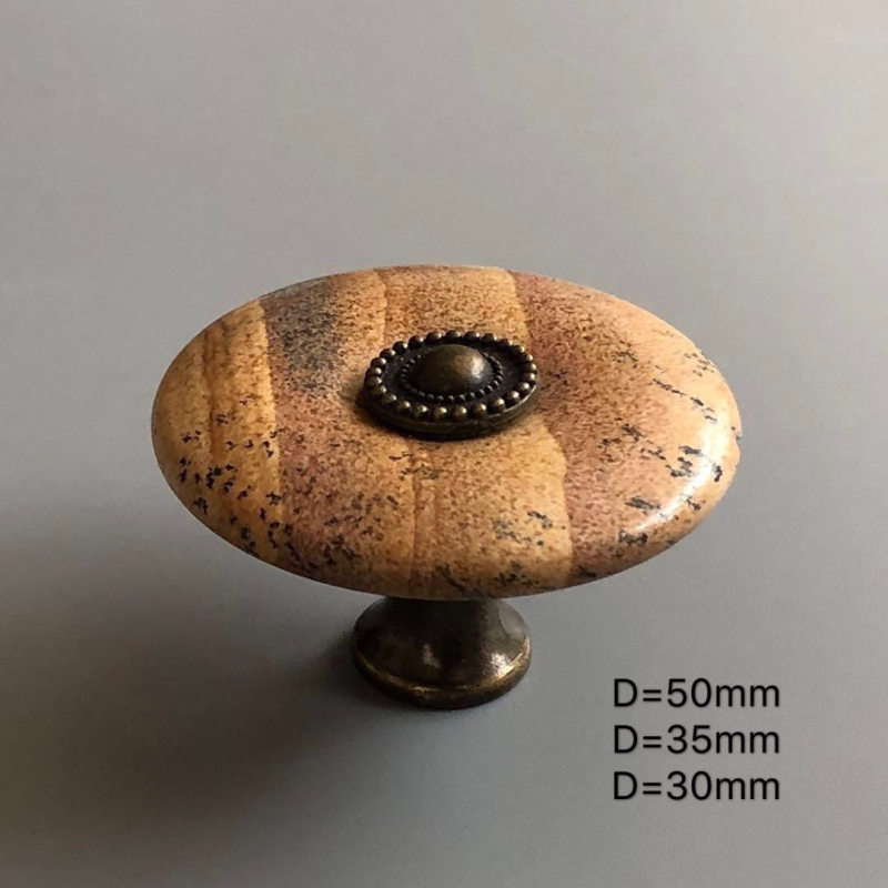 ARTIC ST19065 Ръчка за шкафове от естествен нефрит камък – Vintage мебелна дръжка за чекмеджета, полирана повърхност, стил Light Luxury