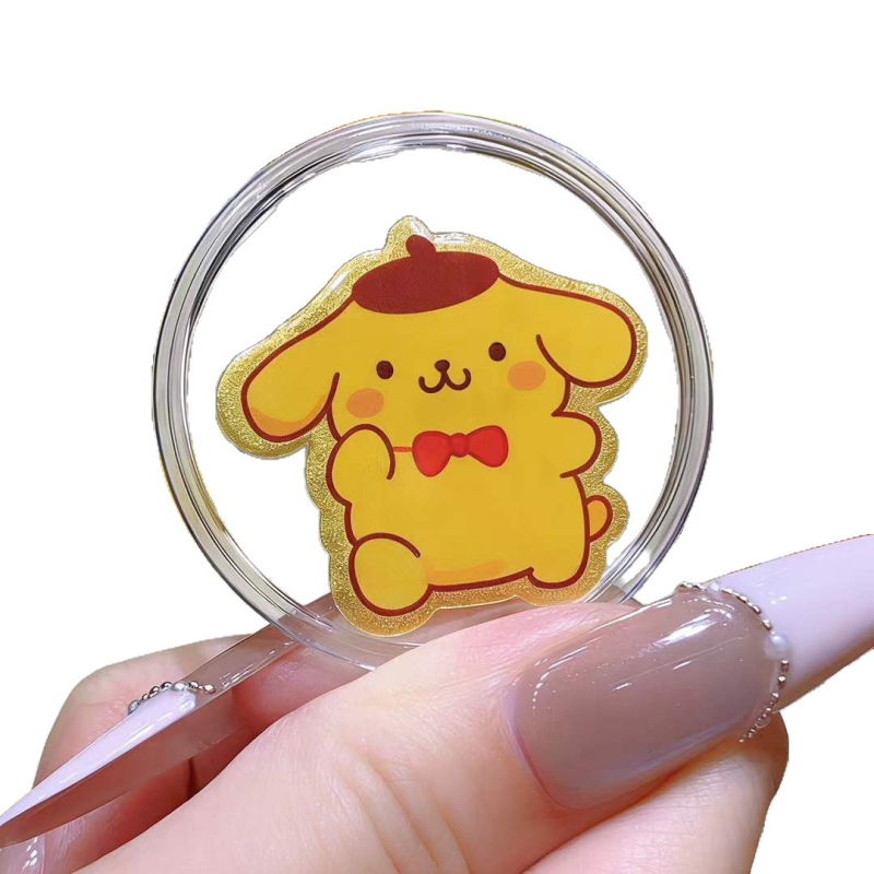 Стикер за мобилен телефон — карикатурно кученце-пудинг с метален контур, сладък стил, подходящ за Валентин и рожден ден