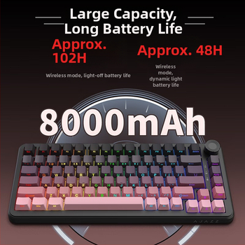 K81 mechanická klávesnica, 82 kláves, RGB podsvietenie, bezdrôtové a USB pripojenie, zelené alebo biele spínače