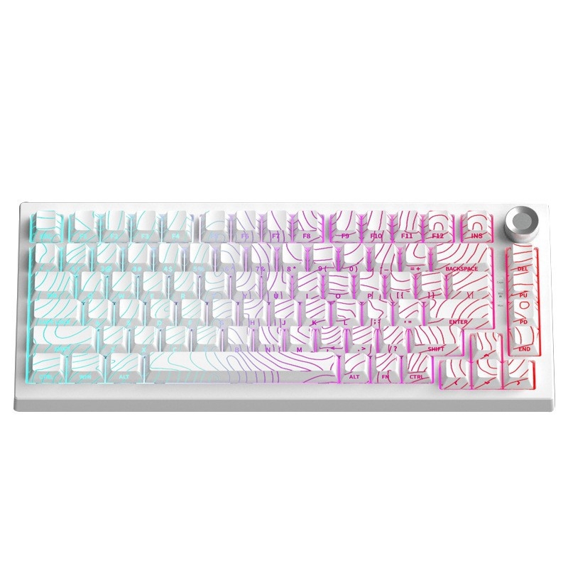 K81 mechanická klávesnica, 82 kláves, RGB podsvietenie, bezdrôtové a USB pripojenie, zelené alebo biele spínače